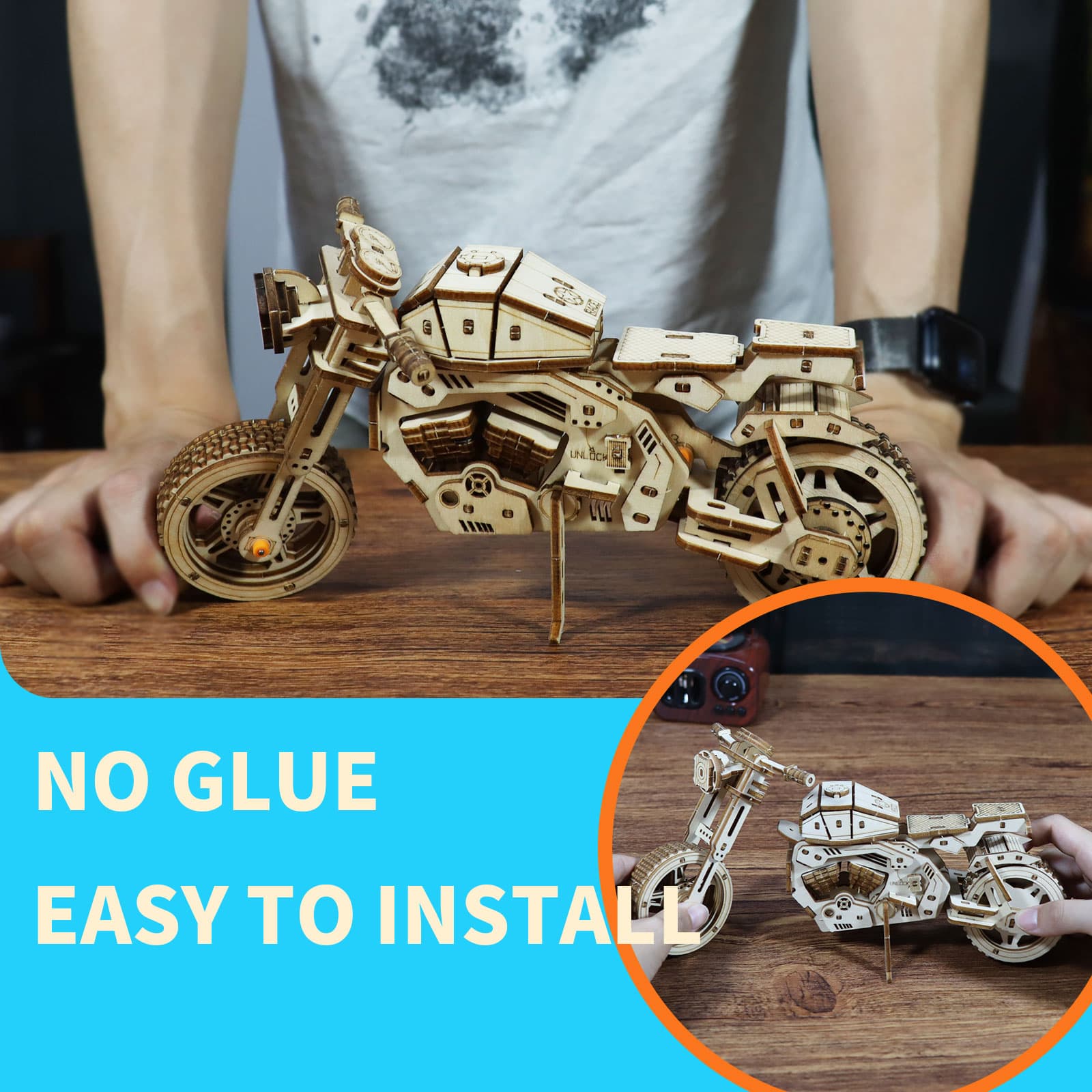 3D-Holzpuzzle Motorrad