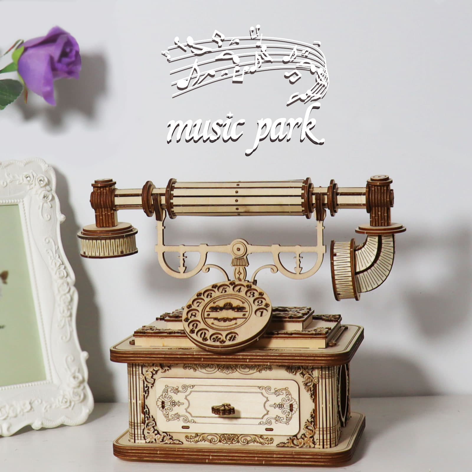 3D-Holzpuzzle Retro-Telefon