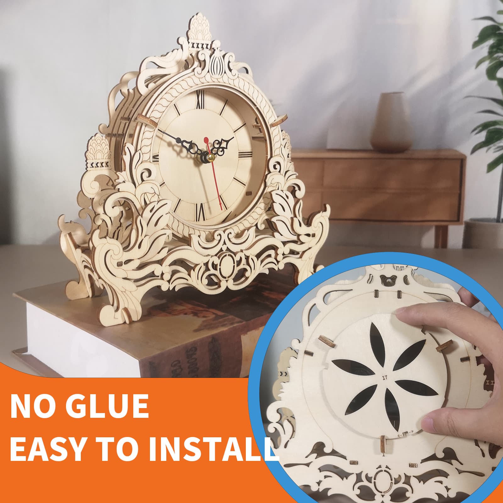3D-Holzpuzzle Uhr