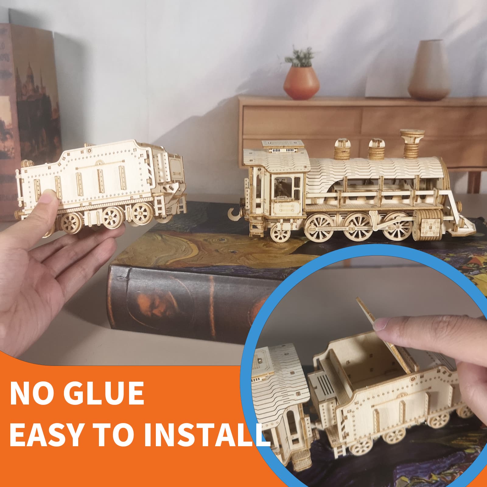 3D-Holzpuzzle Lokomotive