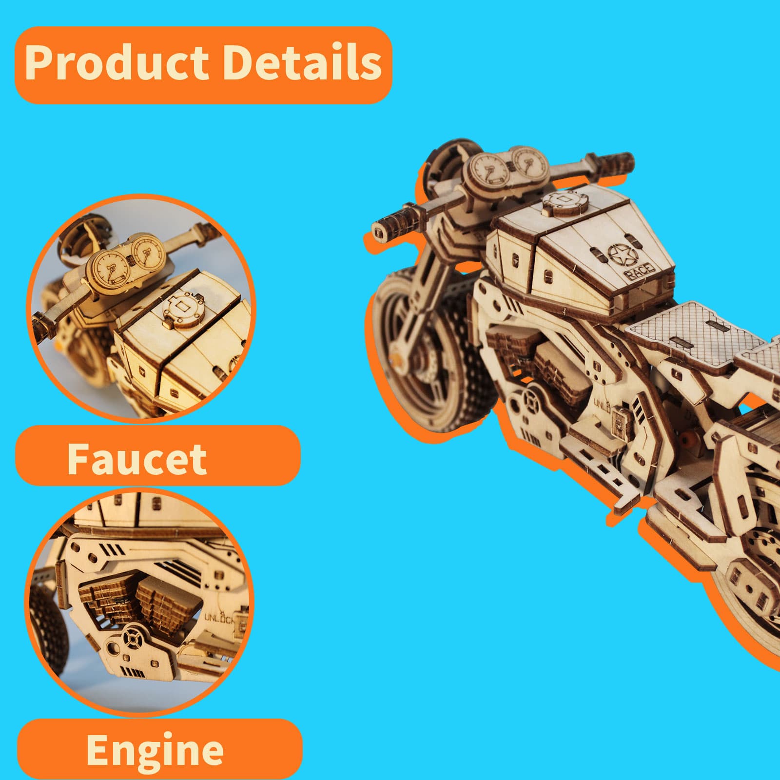 3D-Holzpuzzle Motorrad